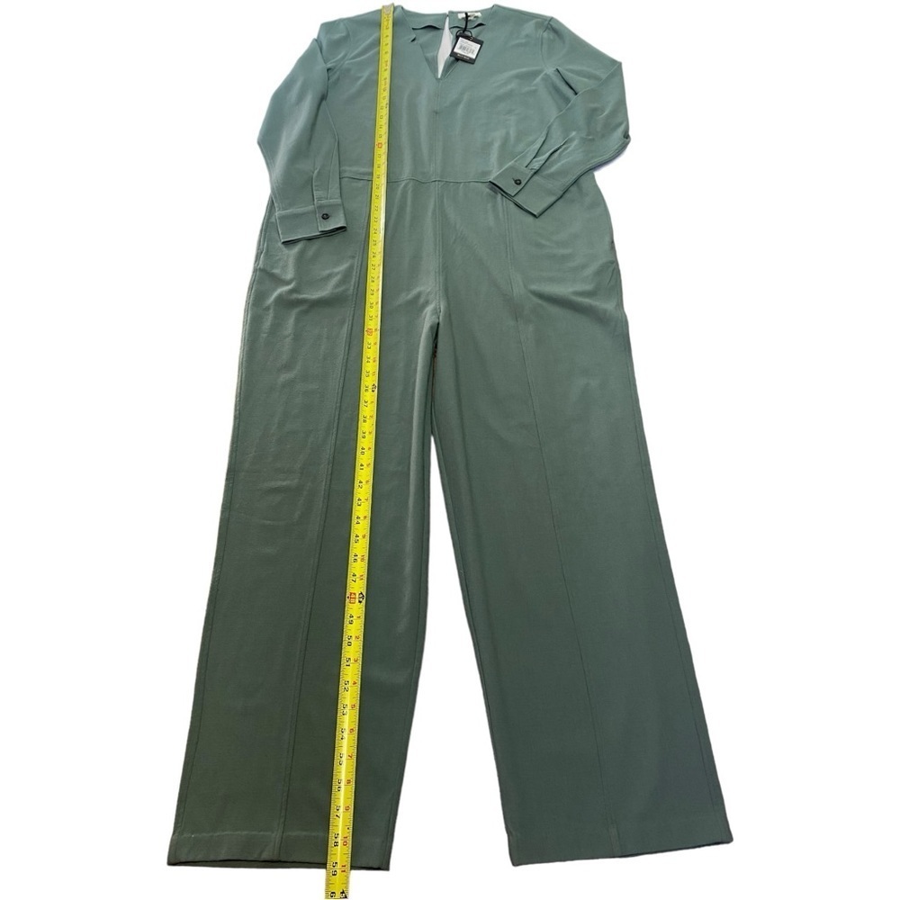 Billy Reid Long Sleeve V-Neck Jumpsuit in Forest Green - Picture 14 of 14